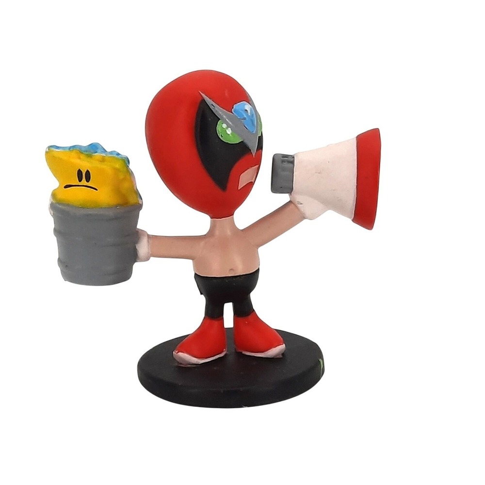 Homestar Runner Strong Bad with Megaphone & Bucket Hand Figurine 2003 Vintage